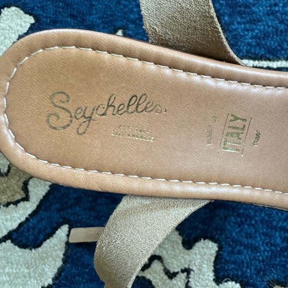 Seychelles women's sandal "Forward Wedge" tan/brown suede ankle wrap strap - Picture 2 of 4